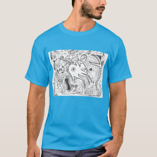 Punk Rockデザイン#14ファンタジー海オンライトブルー Tシャツ