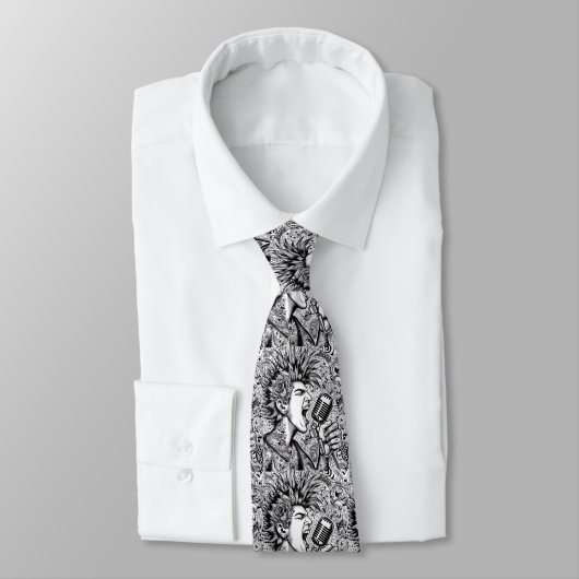 Punk Rock Black & White Necktie ネクタイ (タイ)