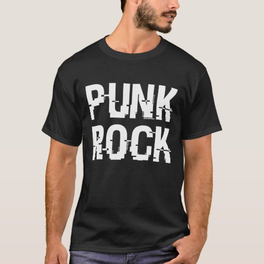 Punk Rock Distressed Typography Tシャツ (正面)