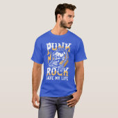 Punk rock saved my life crazy mohawk funny tシャツ (正面フル)