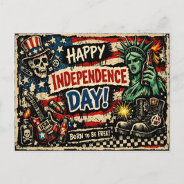 Punk Rock Style Independence Day シーズンポストカード