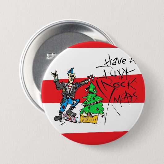 PUNK ROCK XMAS Pin 缶バッジ (正面&裏面)