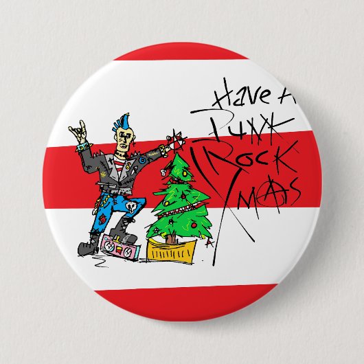 PUNK ROCK XMAS Pin 缶バッジ (正面)