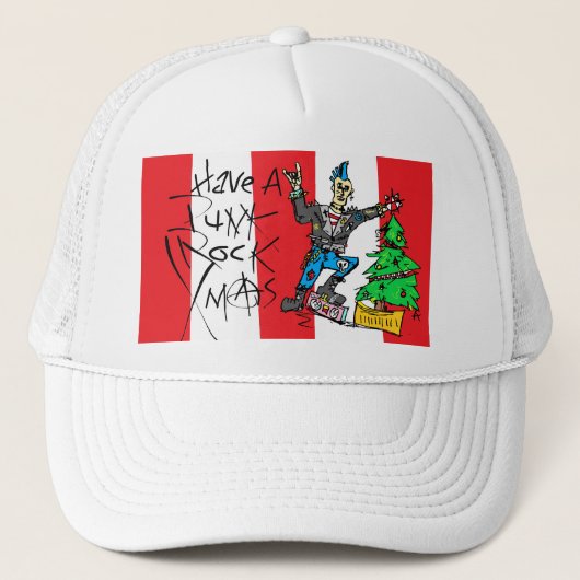 Punk Rock Xmas Trucker Hat キャップ (正面)