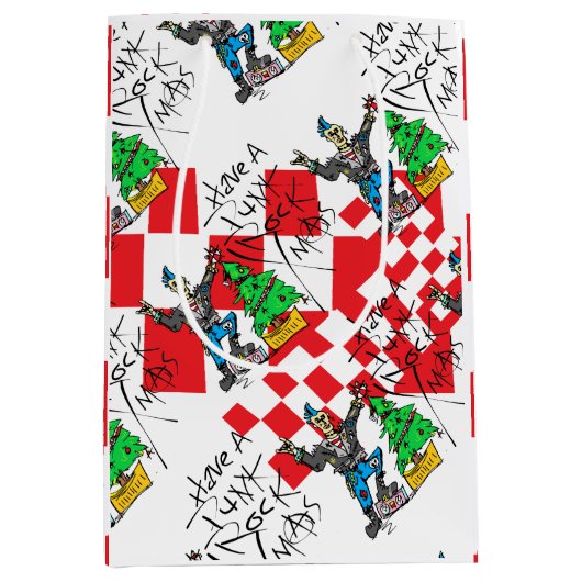 PUNK ROCK XMAS w/ CHECKERED ミディアムペーパーバッグ (正面)