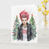 punk rocker christmas card カード (黄色い花)