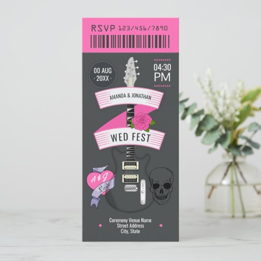 Punk Romance Rock ’n’ Roll Wedding Ticket 招待状 (スタンド正面)