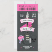 Punk Romance Rock ’n’ Roll Wedding Ticket 招待状 (正面)