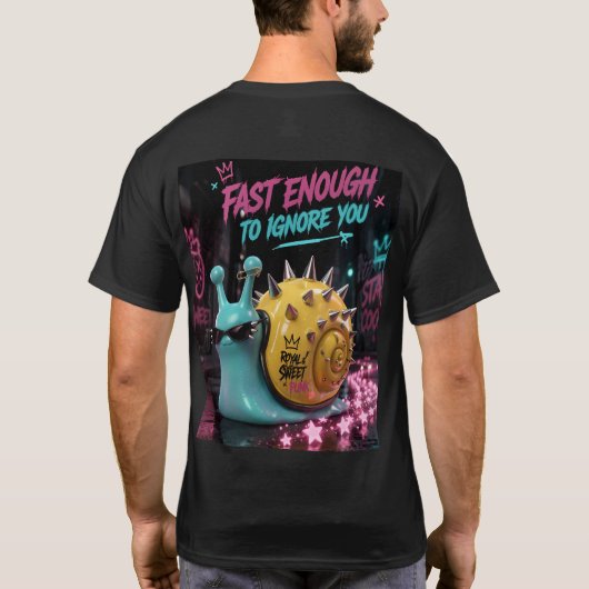Punk Snail "Fast Enough" – Double-Sided 3D Graphic Tシャツ (裏面)