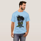 punk_tete_de_mort_crane_lunette_de_soleil_moustach tシャツ (正面フル)
