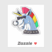 Punk Unicorn Funny Ironic Cool Unicorn Punk Rock M シール (シート)