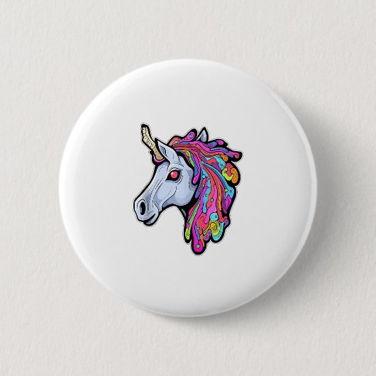 Punk Unicorn Funny Ironic Cool Unicorn Punk Rock M 缶バッジ (正面)