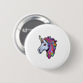 Punk Unicorn Funny Ironic Cool Unicorn Punk Rock M 缶バッジ (正面&裏面)