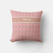 Punkte Muster rosa, braun, pink クッション (正面)