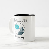 Punnyおもしろいなやる気を起こさせるなウィリアム・シェイクスピアのマグ ツートーンマグカップ (正面左)