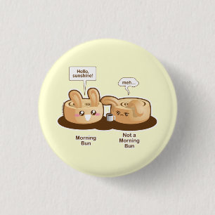 Punnyのパン: かわいい朝のバニー 缶バッジ