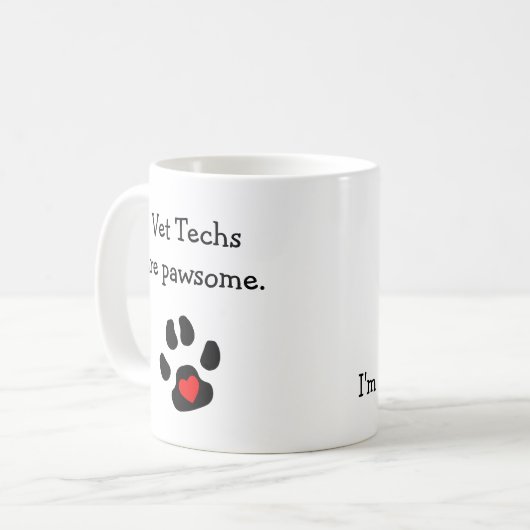 Punnyの獣医の技術のデザイン コーヒーマグカップ (正面左)