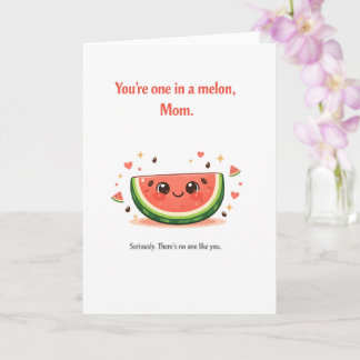 Punny Mother's Day Card – One in a Melon Mom カード