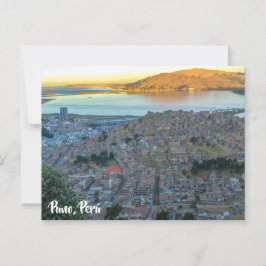 Puno, Perú, Mirador de Puma / Lago TIticaca View ポストカード