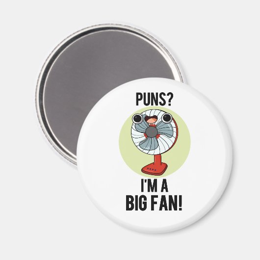 Puns私は大ファン電気ファおもしろいンパンだ マグネット (正面/裏面)