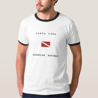 Punta Canaのドミニカ共和国のスキューバ飛び込みの旗 Tシャツ