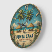 Punta Cana Beach Dominican Republic ラージ壁時計 (傾斜)