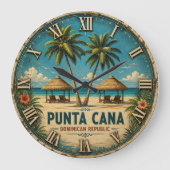 Punta Cana Beach Dominican Republic ラージ壁時計 (正面)