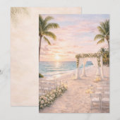 Punta Cana Beach Wedding Invitation | Editable  招待状 (正面/裏面)