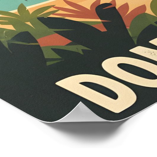 Punta Cana Dominican Republic Tropical Sunset  ポスター (角)