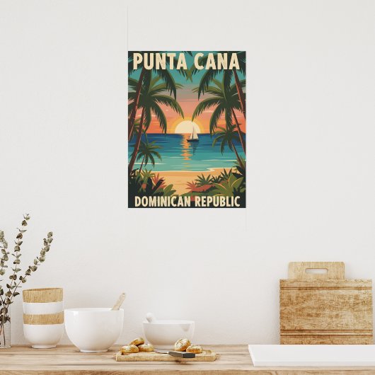 Punta Cana Dominican Republic Tropical Sunset  ポスター (キッチン)