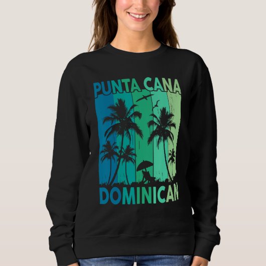 Punta Cana Dominican Vacation Shirt Palm Tree Beac スウェットシャツ (正面)