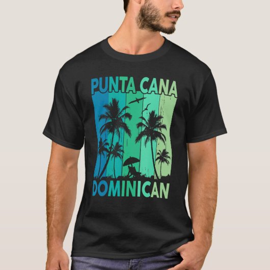 Punta Cana Dominican Vacation Shirt Palm Tree Beac Tシャツ (正面)