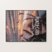 Punta Cana DR Retro Seagull Souvenir tropical ジグソーパズル (横)