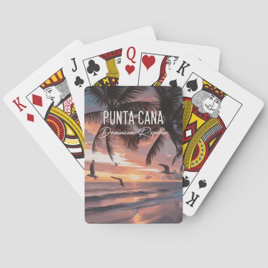 Punta Cana DR Retro Seagull Souvenir tropical トランプ (裏面)