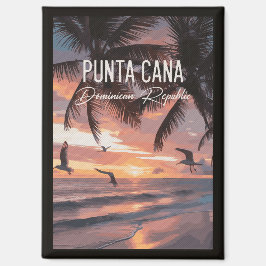 Punta Cana DR Retro Seagull Souvenir tropical マグネット
