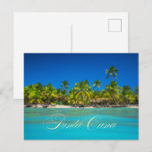 Punta Cana Tropical Palm Trees on Sandy Beach View ポストカード (正面/裏面)