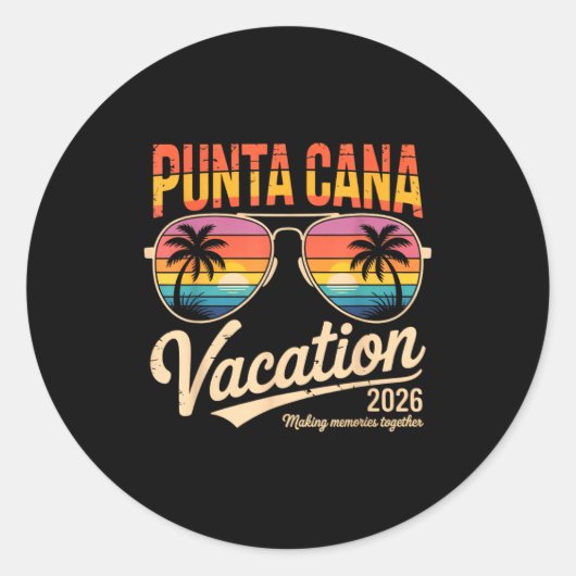Punta Cana Vacation 2026 Making Memories Summer Be ラウンドシール (正面)