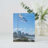 Punta del Este, Uruguay, Flag & City View ポストカード (スタンド正面)
