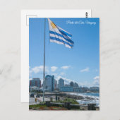 Punta del Este, Uruguay, Flag & City View ポストカード (正面/裏面)
