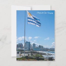 Punta del Este, Uruguay, Flag & City View ポストカード
