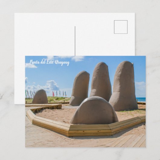 Punta del Este, Uruguay, La Mano ポストカード (正面/裏面)