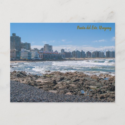 Punta del Este, Uruguay, Playa El Emir & City View ポストカード (正面)