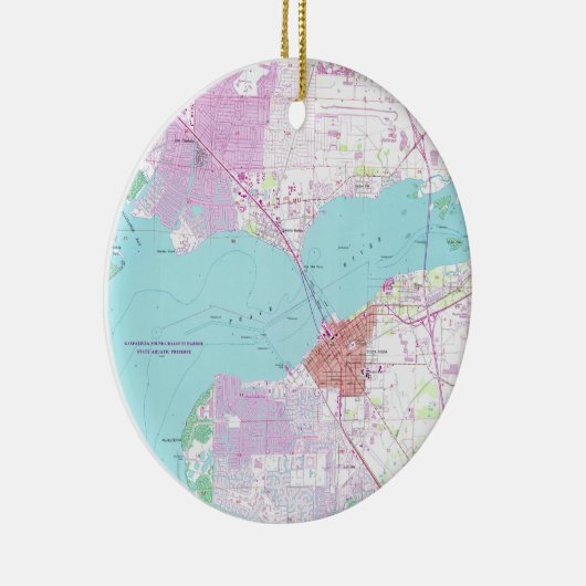 Punta Gorda及び港シャーロットフロリダMap (1957年) セラミックオーナメント (右)