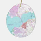 Punta Gorda及び港シャーロットフロリダMap (1957年) セラミックオーナメント (左)