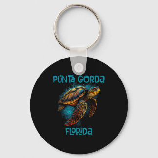 Punta Gorda Florida Fl Retro Vintage Beach Sea Tur キーホルダー