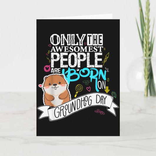 Punxsy Phils Cute Groundhog Day February 2nd Birth カード (正面)