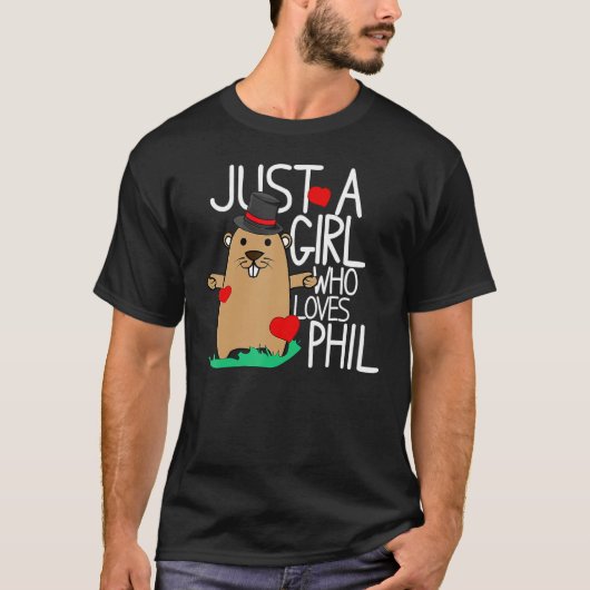 Punxsy Phil's Cute Groundhog Day Holiday Design fo Tシャツ (正面)