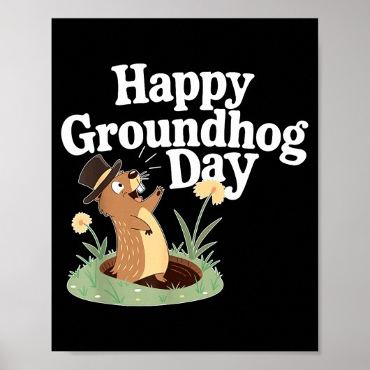Punxy Phils Cute Groundhog Day Costume February 2n ポスター (正面)