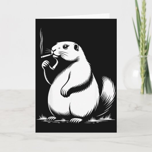 Punxy Phils Smoking Meme Groundhog Day Costume Gen カード (正面)