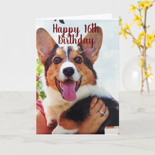 PUPは、お客様の**16番目の誕生日**に対して非常に「興奮」します。 カード (黄色い花)